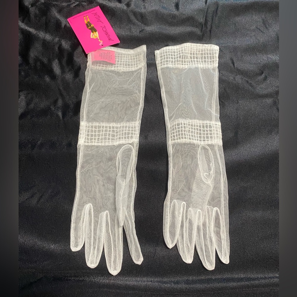 Betsey Johnson Sheer White Gloves